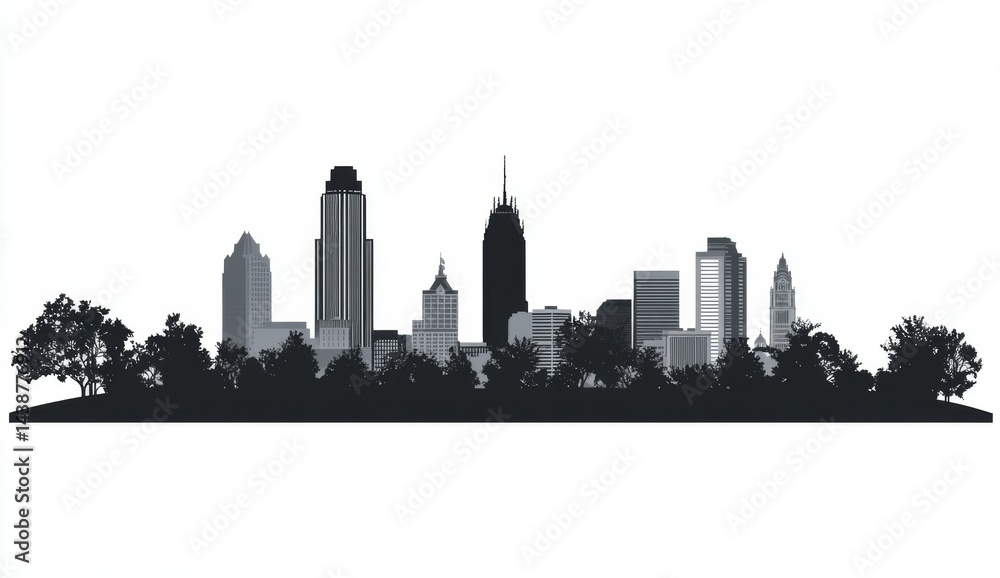 Obraz premium Cityscape silhouette