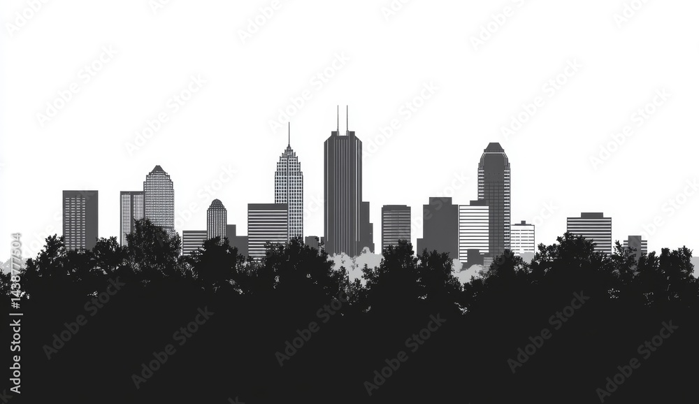 Naklejka premium Cityscape silhouette (1)