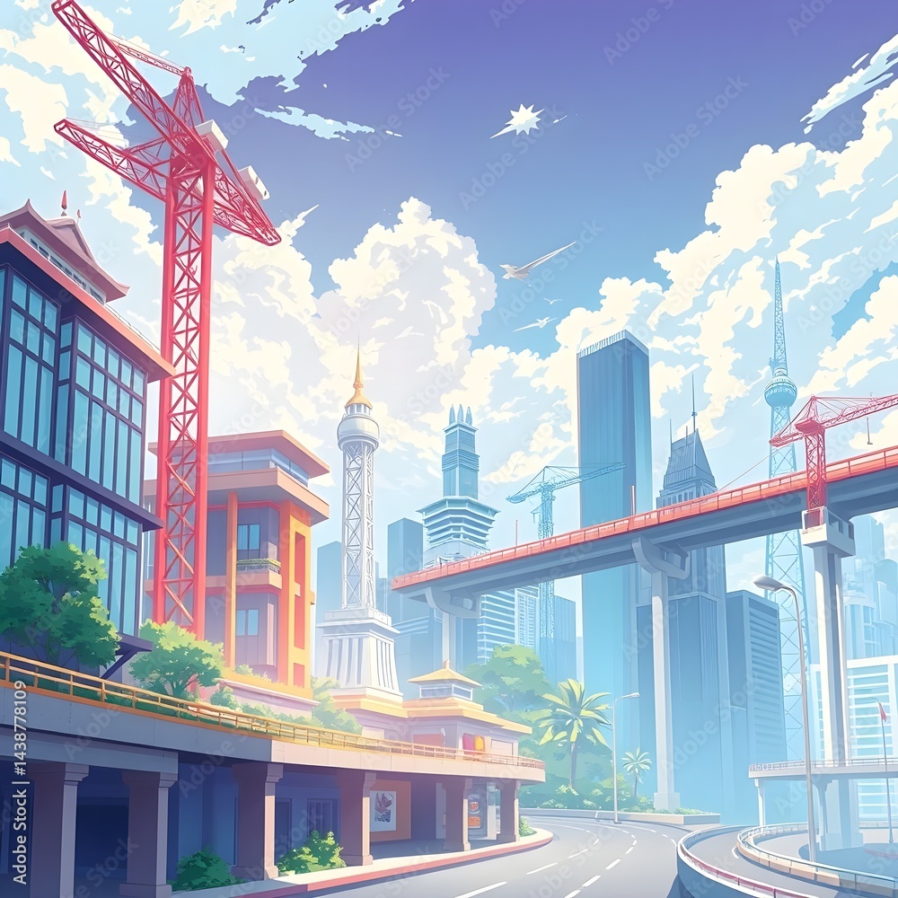 Obraz premium A background featuring stylized architecture
