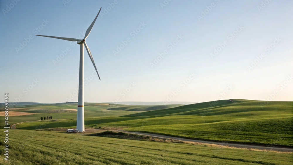Wind turbine in the field. Generative AI Wind turbine in the field. Generative AI