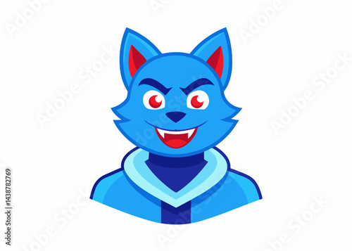 The Mystical Creature: An artistic illustration of a captivating creature with captivating blue fur and fierce eyes, radiating an intriguing mix of both charm and a hint of danger.
