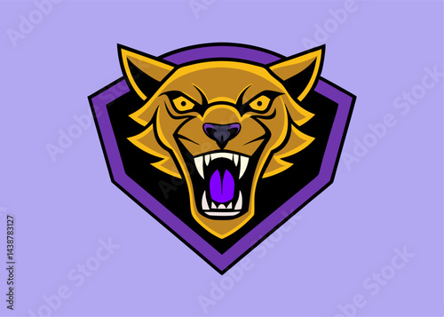 Wildcat Emblem: A stylized graphic showcases a fierce wildcat's head within a shield, symbolizing strength, power, and resilience.