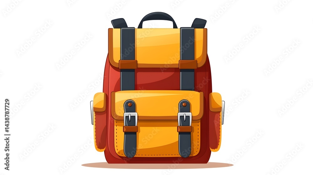 Professional Ector Flat Style Illustration of Kid Backpack for Creative Projects Professional Ector Flat Style Illustration of Kid Backpack for Creative Projects