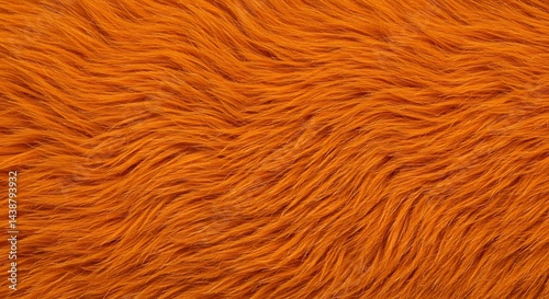 Vibrant Orange Fur Texture: Close-Up Background for Design Projects. Perfect for Autumn themes and  