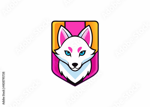 Fox Crest: A sleek, vibrant fox crest, showcasing sharp design and captivating visual interest. Perfect for projects that want to represent fox or animal. 