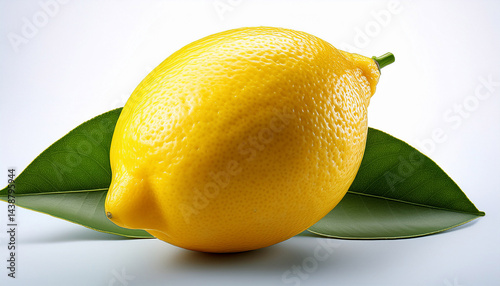 fresh lemon whole yellow fruit with leaf
