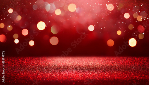 christmas background red holiday abstract light bokeh and glitter abstract with red background