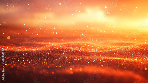 Glowing Orange Sparkle Bokeh Background