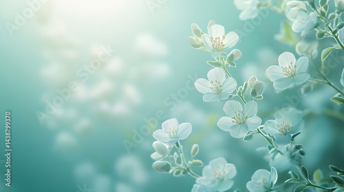 Soft Floral Background with White Blossoms
