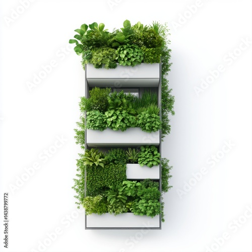 Obraz na płótnie Vertical Garden with Lush Greenery in Modern Indoor Planter Design w salonie