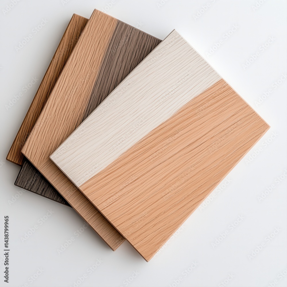 Close-up View of Textured Wood Samples for Interior Design Projects