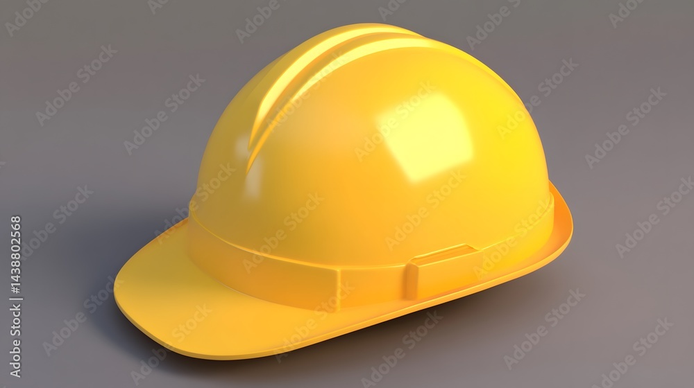 Fototapeta premium Yellow Hard Hat Safety Helmet Construction Work
