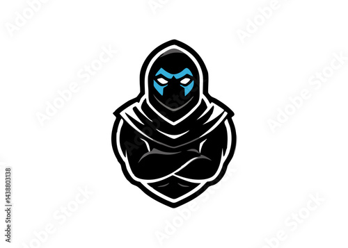 Stealth Guardian: A stylized illustration of a mysterious figure, cloaked and masked, radiating an aura of silent protection.