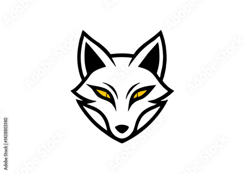 Fox Face Emblem: A stylized and striking emblem of a fox, its sharp features and piercing gaze captured in minimalist design. It conveys a sense of alertness, cunning, and a touch of the wild.