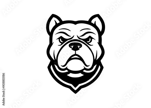 Bulldog Mascot Illustration: A powerful and bold bulldog mascot illustration, perfect for sports teams, brands, and organizations seeking a strong and determined visual identity.
