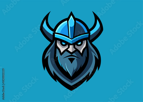 Viking Warrior Illustration: A stoic Viking warrior, fierce and battle-ready, dons a horned helmet.