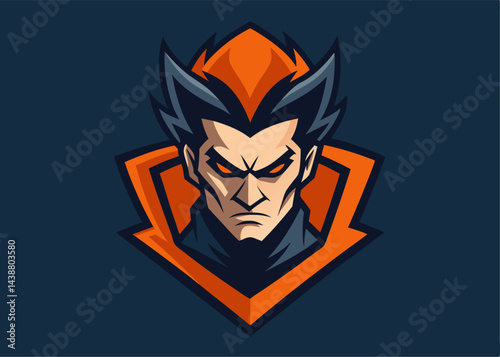 Illustrative Valor: A formidable illustration captures a strong figure, showcasing intense determination. The sharp angles and bold colors emphasize a sense of valor. 