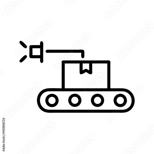Conveyor Belt Icon for Package Handling and Delivery Processing