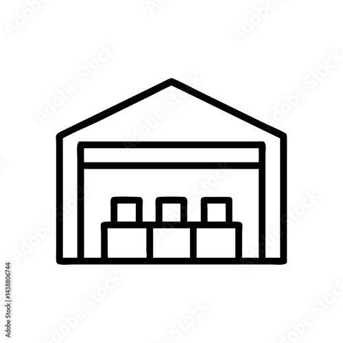 Warehouse Building Icon for Storage and Logistics Operations