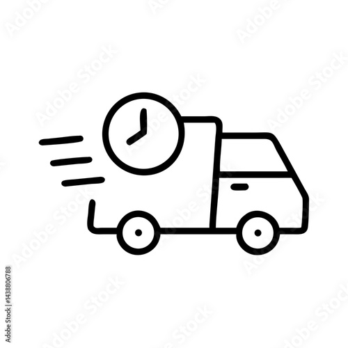 Express Delivery Icon with Clock for Timely Shipping Services