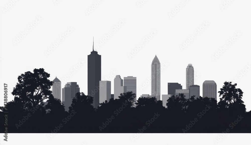Fototapeta premium Cityscape Silhouette