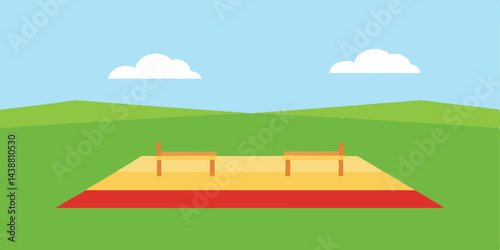 Ideal Empty Open Picnic Field for Relaxing Backgrounds Vector Illustration