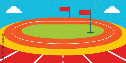 Creative Designs for Cartoon Racetrack Field Vector Illustration