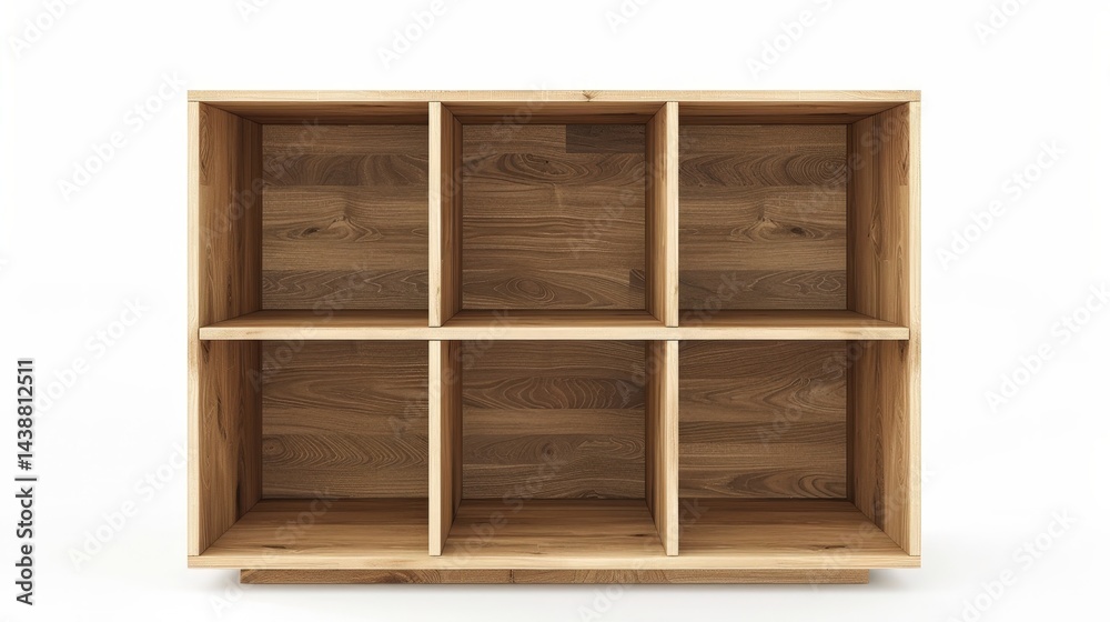 Empty Wooden Bookcase Empty Wooden Bookcase
