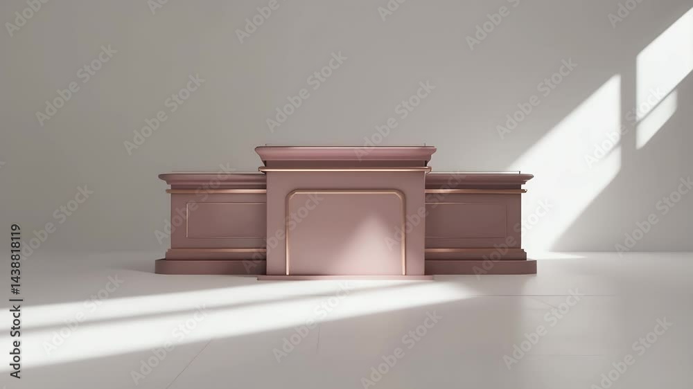 Blush Pink Podium with Rose Gold Accents