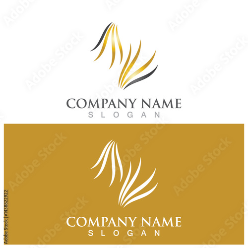 hair treatmen logo and vector template