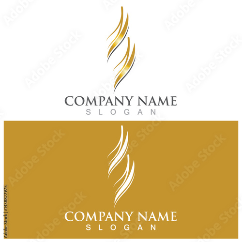 hair treatmen logo and vector template