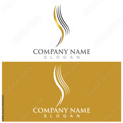 hair treatmen logo and vector template