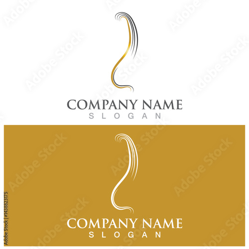 hair treatmen logo and vector template