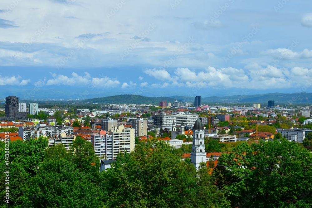 View of the city of Ljubljana in Slovenia