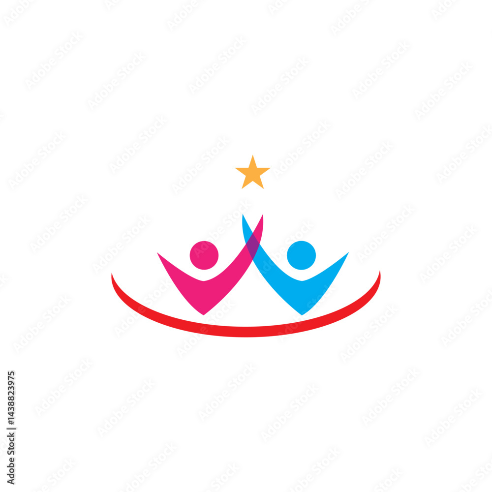 Community, network and social icon Community, network and social icon