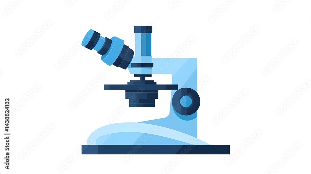 Microscope Vector Flat Style Illustration for Scientific Presentations and Educational Materials Microscope Vector Flat Style Illustration for Scientific Presentations and Educational Materials