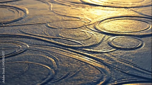 Golden and Blue Circular Texture Background