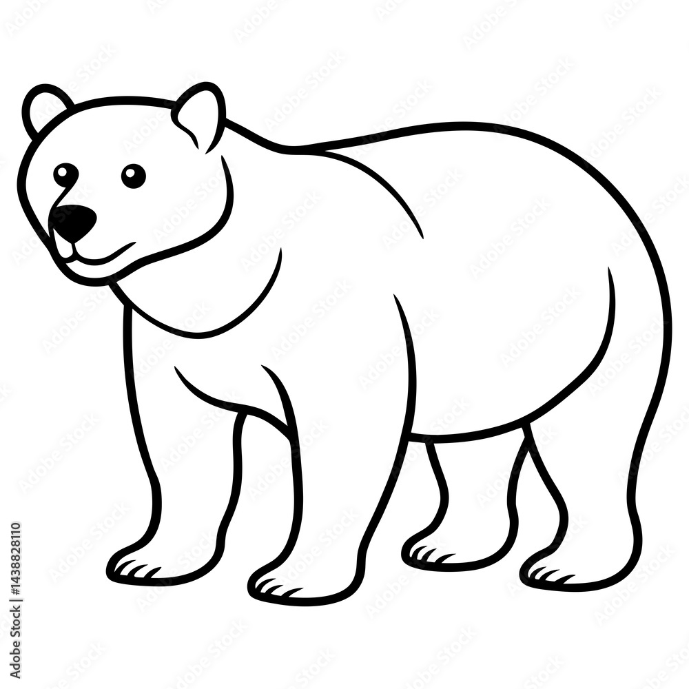 Minimal Bear Vector on White Minimal Bear Vector on White