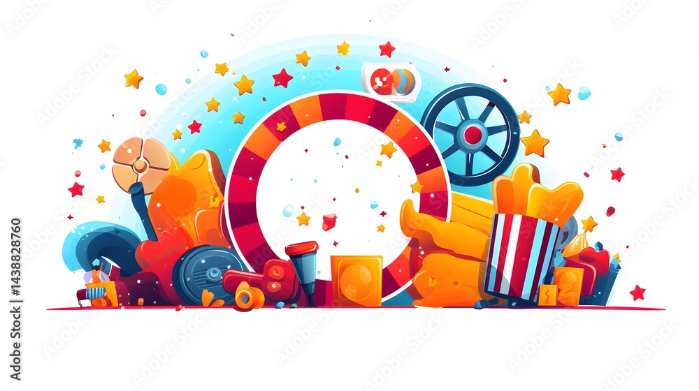 Obraz premium Professional Flat Style Circle Web Banner Design Template