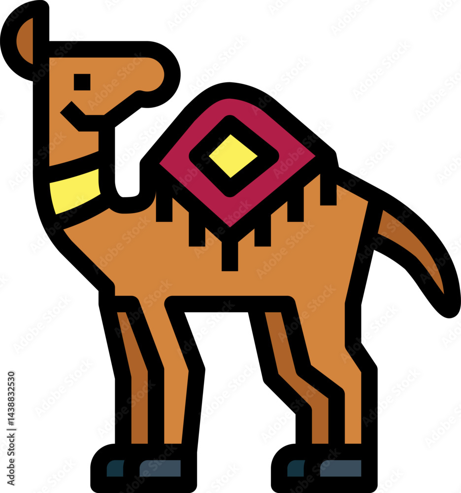 camel illustration on a white background camel illustration on a white background