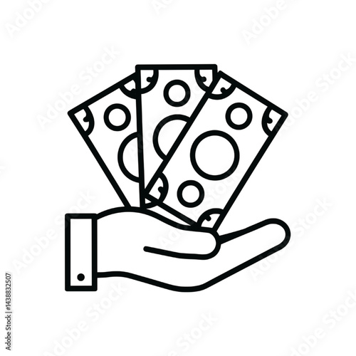 Hand Holding Money Icon 
