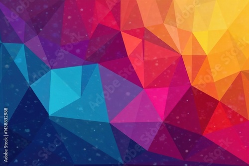 Geometric abstract shapes, vibrant color palette, modern, shapes, texture