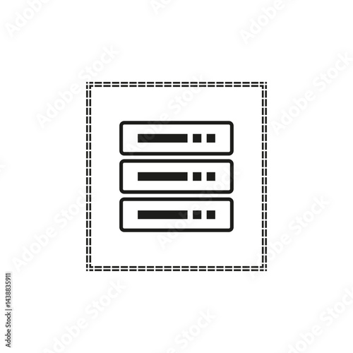 Obraz na płótnie Server icon. Data storage symbol. Digital rack figure. Vector network element. w salonie