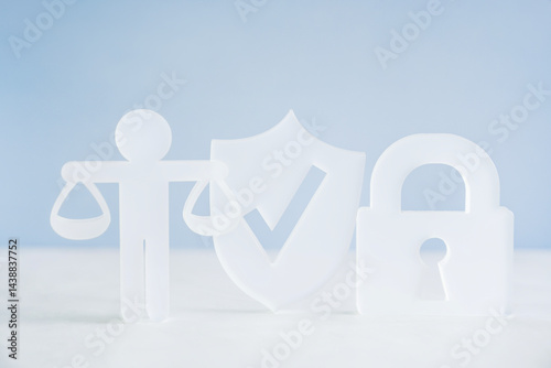 Ethical, lock and protection models, business ethics , corporate compliance and security concept

