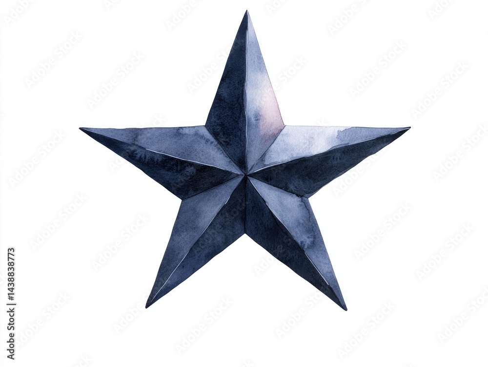 Obraz premium Watercolor star, dark navy blue