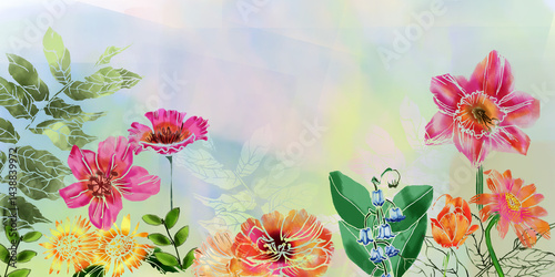 Sfondo con fiori colorati misti