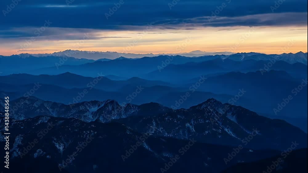 Blue Mountain Ranges at Sunset Blue Mountain Ranges at Sunset
