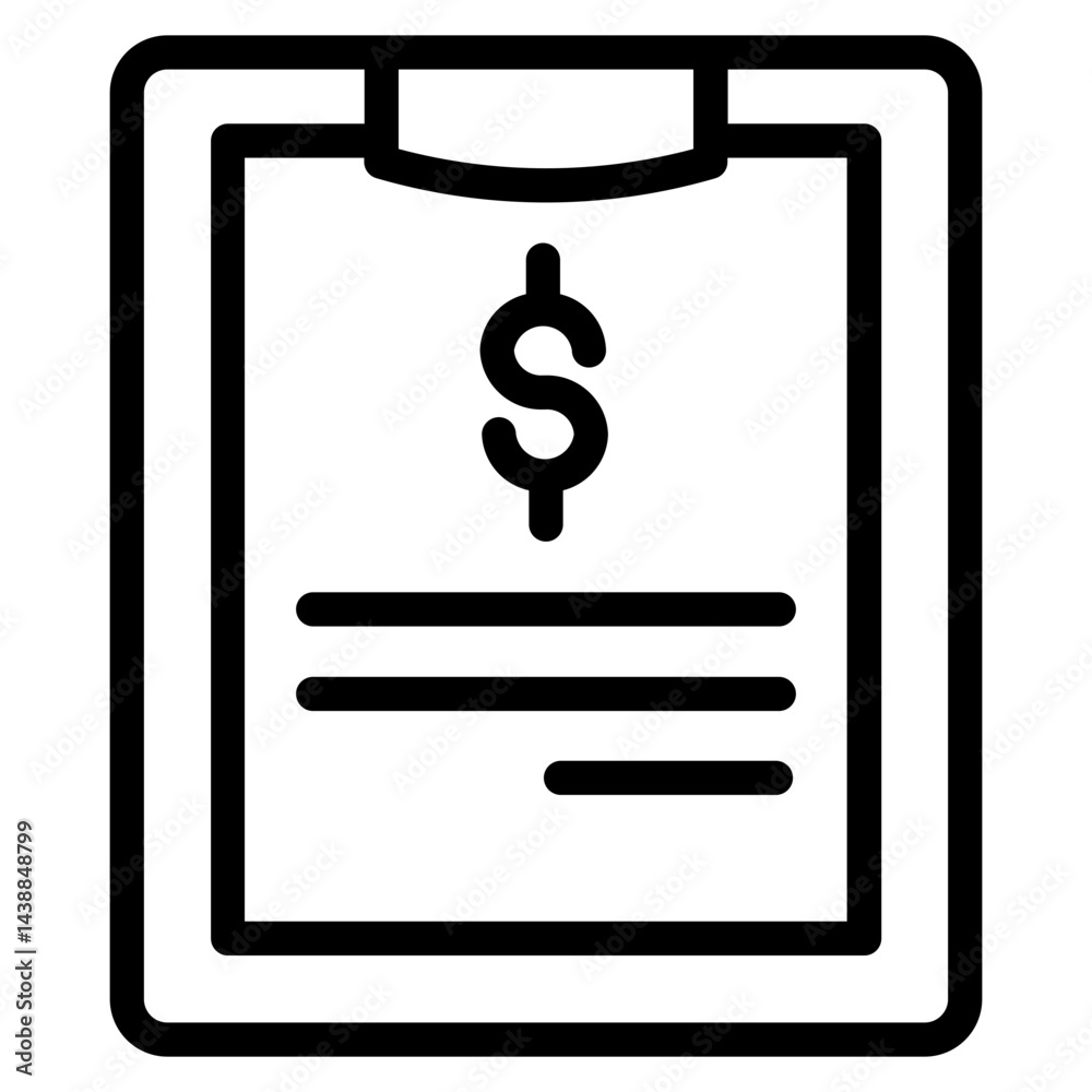 File Financial Report Line Icon File Financial Report Line Icon