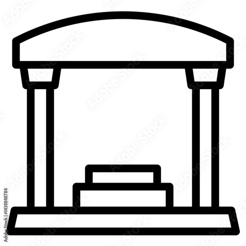 Cut Finance Building Line Icon