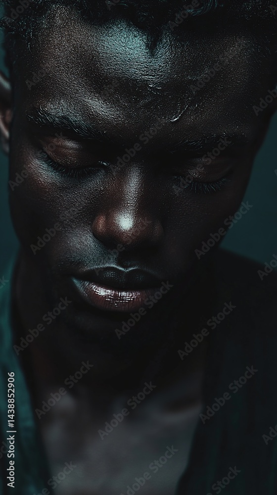 Close-up portrait of a pensive young man Close-up portrait of a pensive young man